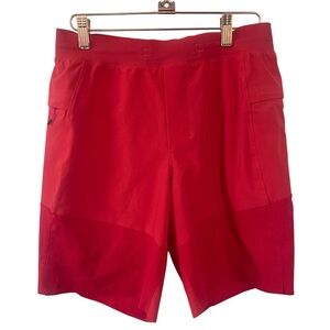 Lululemon Train to Beach 8” Athletic Shorts Lined Swim Trunks Red Orange Small
